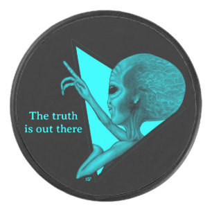 Grey Alien, the truth is out there Hockey Puck