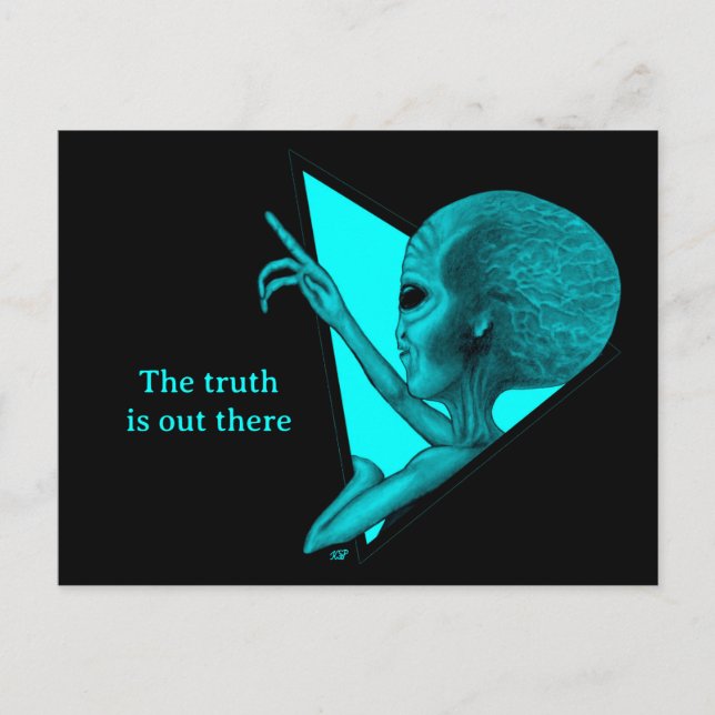 Grey Alien, the truth is out there Holiday Postcard (Front)