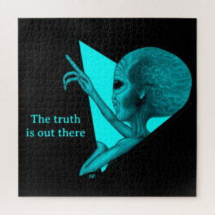 Grey Alien, the truth is out there Jigsaw Puzzle