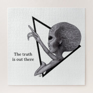 Grey Alien, the truth is out there Jigsaw Puzzle