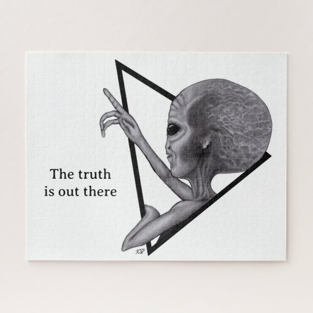 Grey Alien, the truth is out there Jigsaw Puzzle (Horizontal)