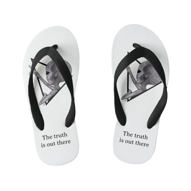 Grey Alien, the truth is out there Kid's Thongs (Footbed)
