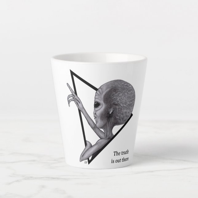 Grey Alien, the truth is out there Latte Mug (Front)