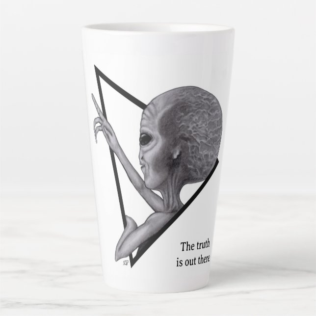 Grey Alien, the truth is out there Latte Mug (Front)