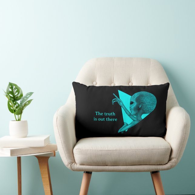 Grey Alien, the truth is out there Lumbar Cushion (Chair)