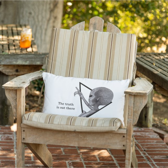 Grey Alien, the truth is out there Lumbar Cushion (Chair)