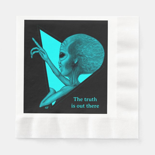 Grey Alien, the truth is out there Napkin (Front)