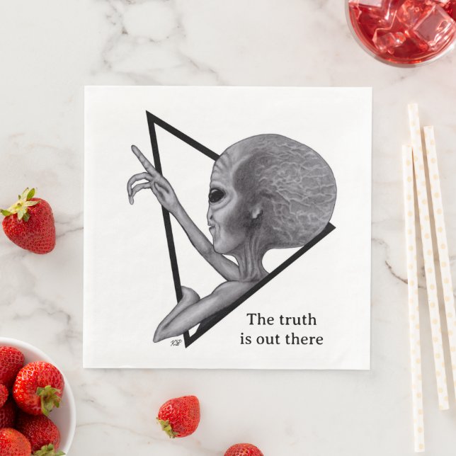 Grey Alien, the truth is out there Napkin (Insitu)