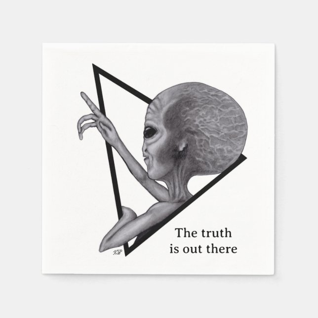 Grey Alien, the truth is out there Napkin (Front)
