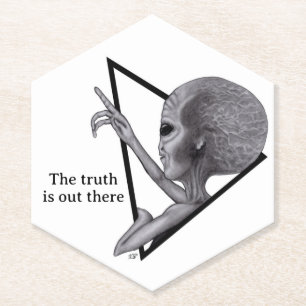 Grey Alien, the truth is out there Paper Coaster