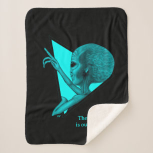 Grey Alien, the truth is out there Sherpa Blanket