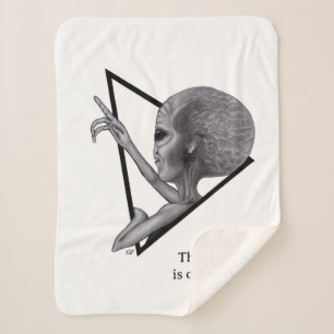 Grey Alien, the truth is out there Sherpa Blanket