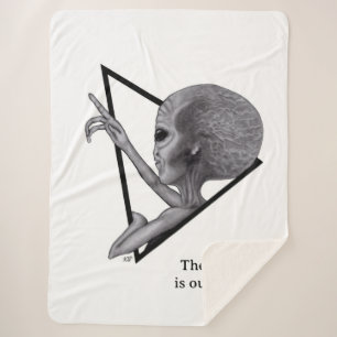 Grey Alien, the truth is out there Sherpa Blanket