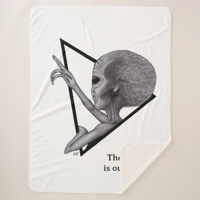 Grey Alien, the truth is out there Sherpa Blanket (Front)