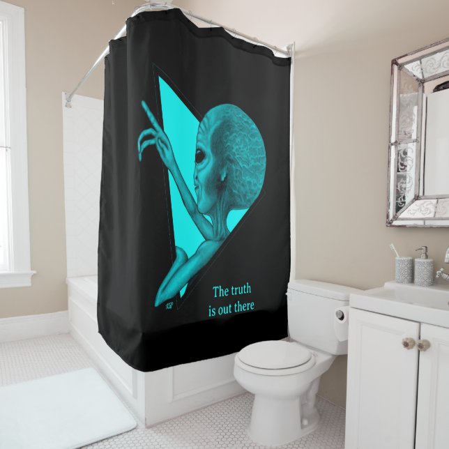 Grey Alien, the truth is out there Shower Curtain (In Situ)