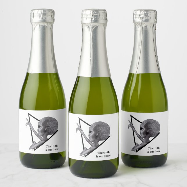 Grey Alien, the truth is out there Sparkling Wine Label (Bottles)
