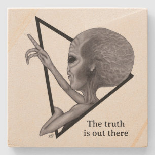 Grey Alien, the truth is out there Stone Coaster