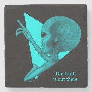 Grey Alien, the truth is out there Stone Coaster