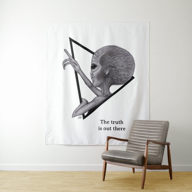 Grey Alien, the truth is out there Tapestry (In Situ)