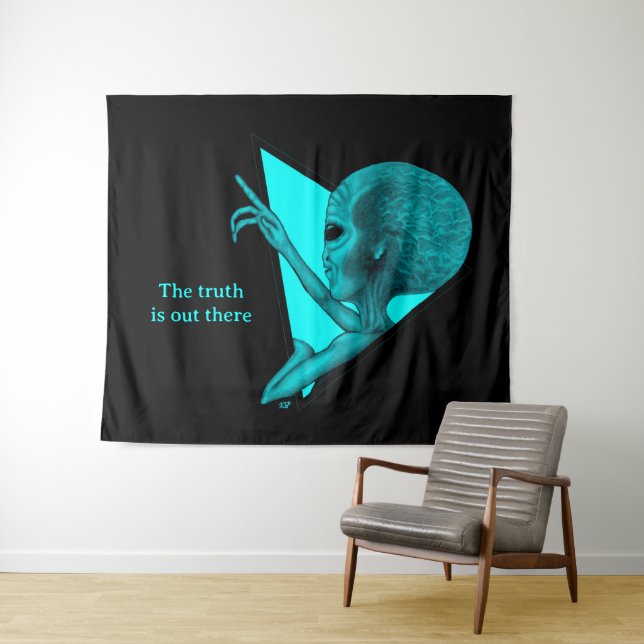 Grey Alien, the truth is out there Tapestry (In Situ (Horizontal))