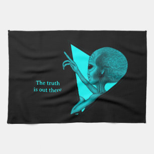 Grey Alien, the truth is out there Tea Towel