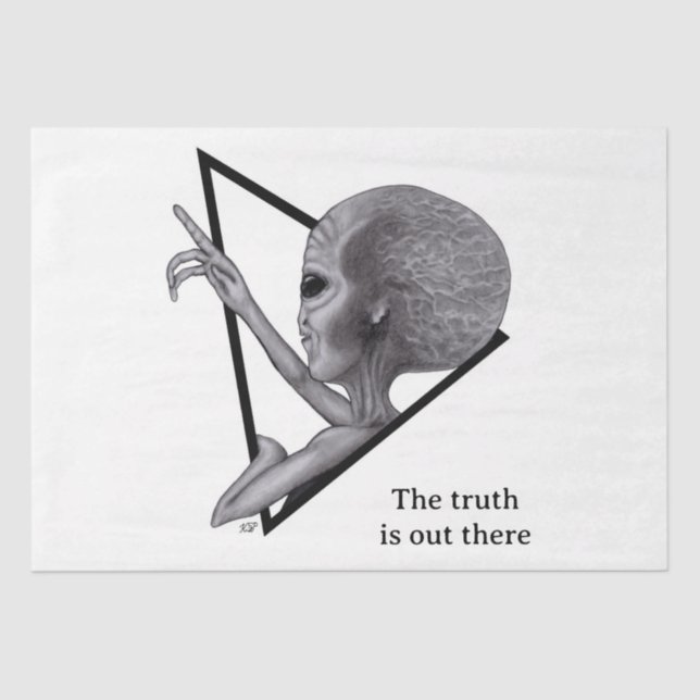 Grey Alien, the truth is out there Tissue Paper (Front)