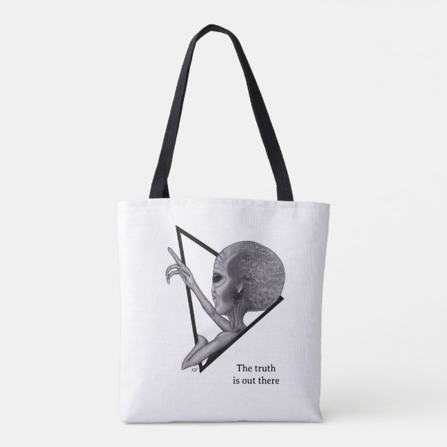 Grey Alien, the truth is out there Tote Bag (Back)