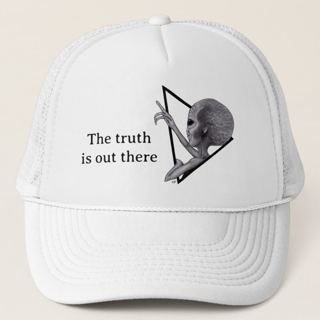 Grey Alien, the truth is out there Trucker Hat (Front)