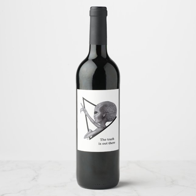 Grey Alien, the truth is out there Wine Label (Front)