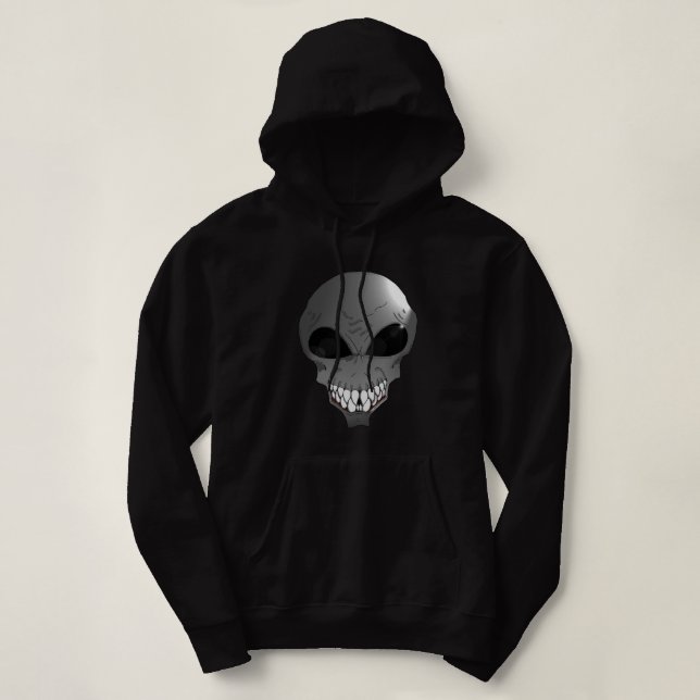 Grey alien Women's Basic Hooded Sweatshirt (Design Front)