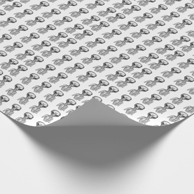 Grey Alien Wrapping Paper (Corner)