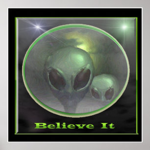 Grey aliens poster
