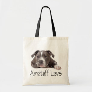 Grey American Staffordshire Terrier Dog - Amstaff Tote Bag