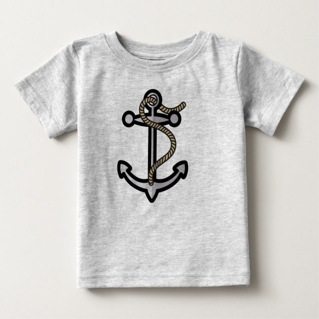 Grey Anchor Baby T-Shirt (Front)