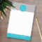 Grey and Aqua Chevrons with Single Monogram