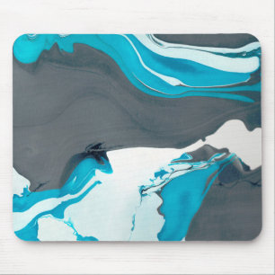 grey and aqua marble design mouse pad