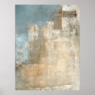 Grey and Beige Abstract Art Paintingabstract, art, Poster