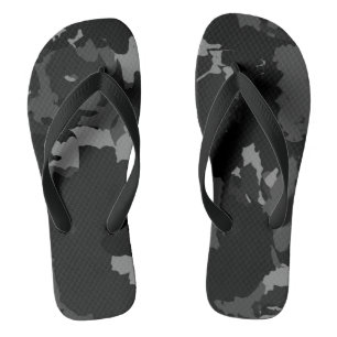 grey and black abstract thongs