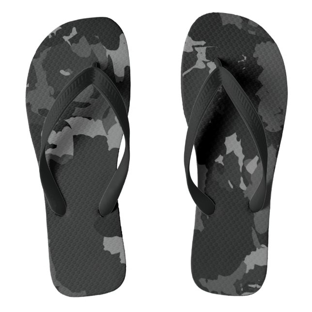 grey and black abstract thongs (Footbed)