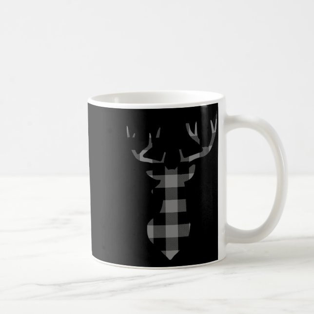 Grey And Black Buffalo Plaid Flannel Christmas Dee Coffee Mug (Right)