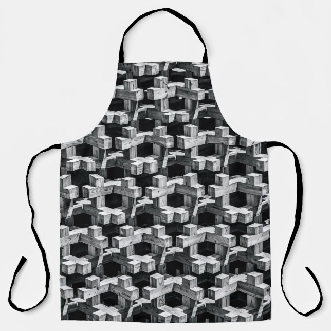Grey and black cross apron (Front)