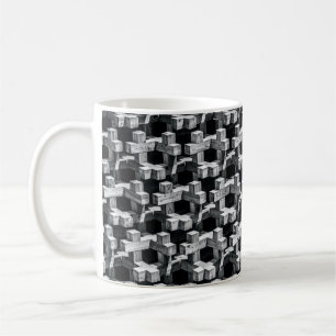 Grey and black cross coffee mug