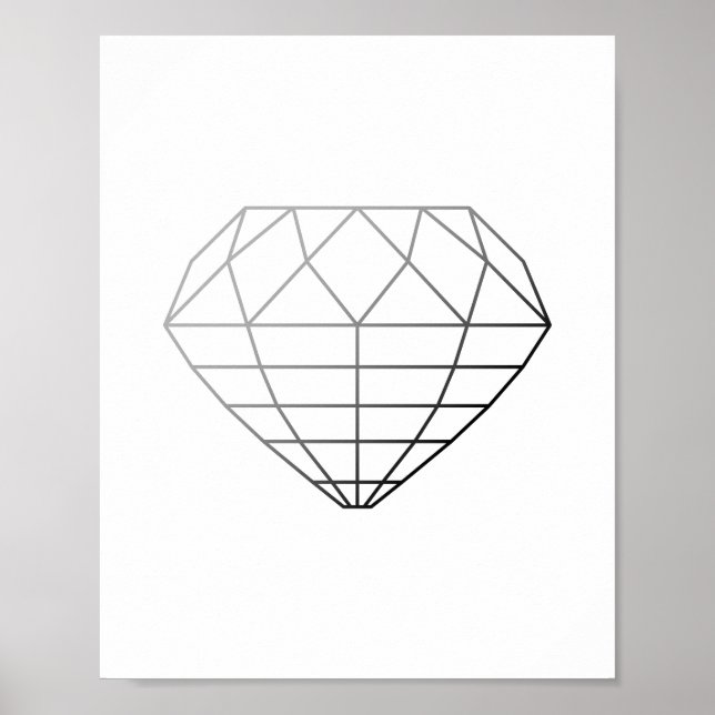 Grey and Black Cut Diamond Geometric Print (Front)