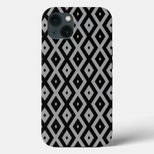 Grey and black diamond pattern Case-Mate iPhone ca 13 Case