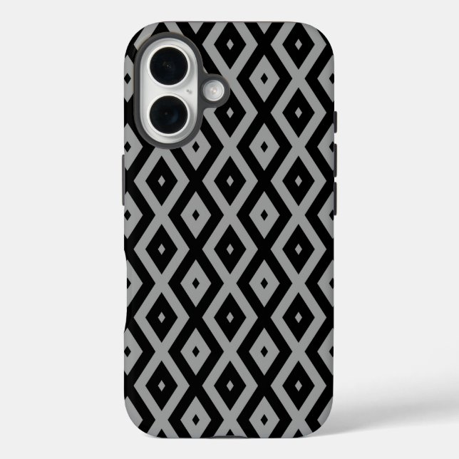 Grey and black diamond pattern Case-Mate iPhone case (Back)