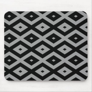 Grey and black diamond pattern mouse pad