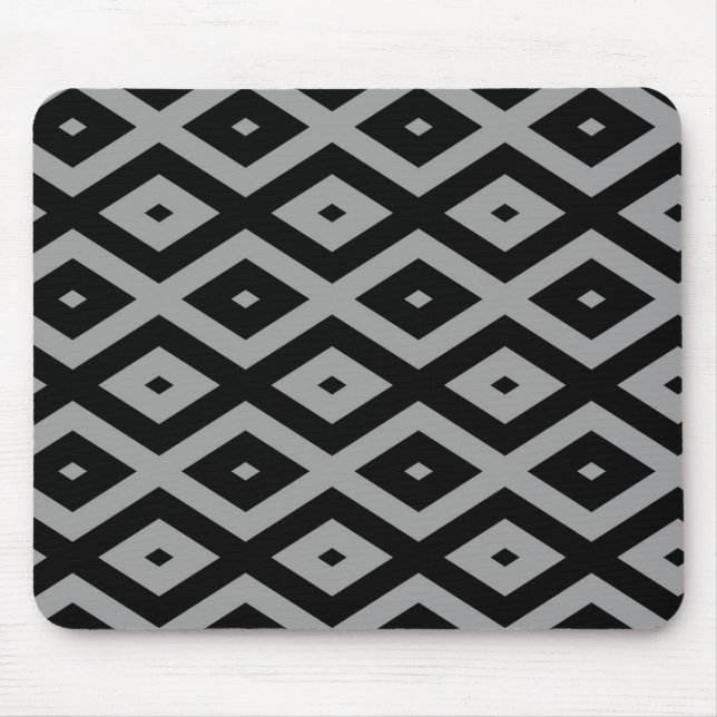 Grey and black diamond pattern mouse pad (Front)