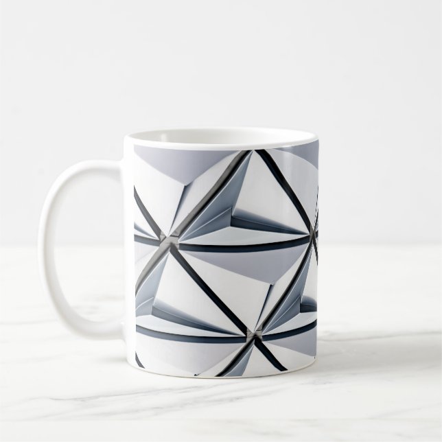 Grey and black digital wallpaper coffee mug (Left)