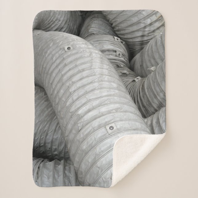 Grey and black fabric sofa sherpa blanket (Front)