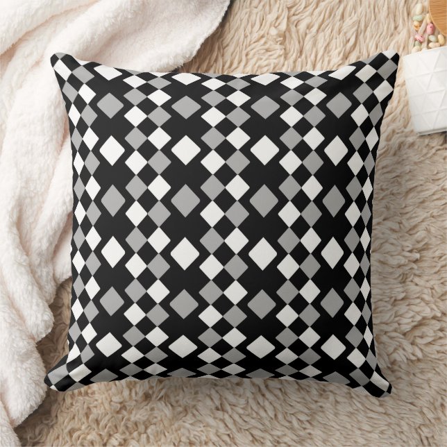 Grey and black geometric cushion (Blanket)